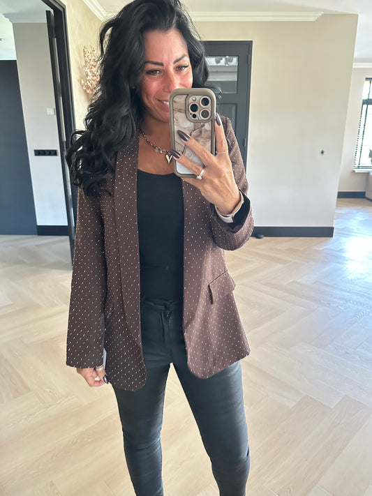 Bella Glitter Blazer Chocolate