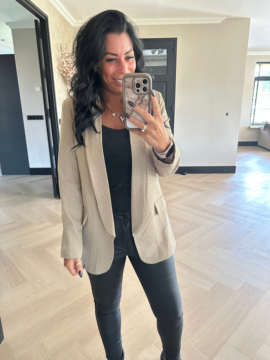 Bella Glitter Blazer Taupe