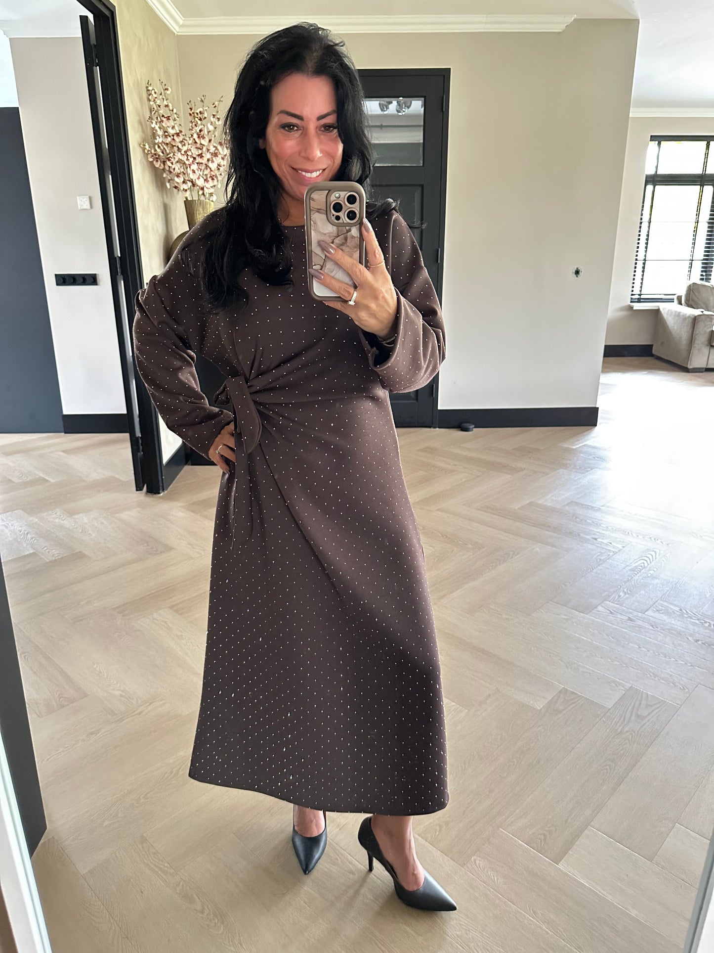 BiBa Shimmer Dress Brown