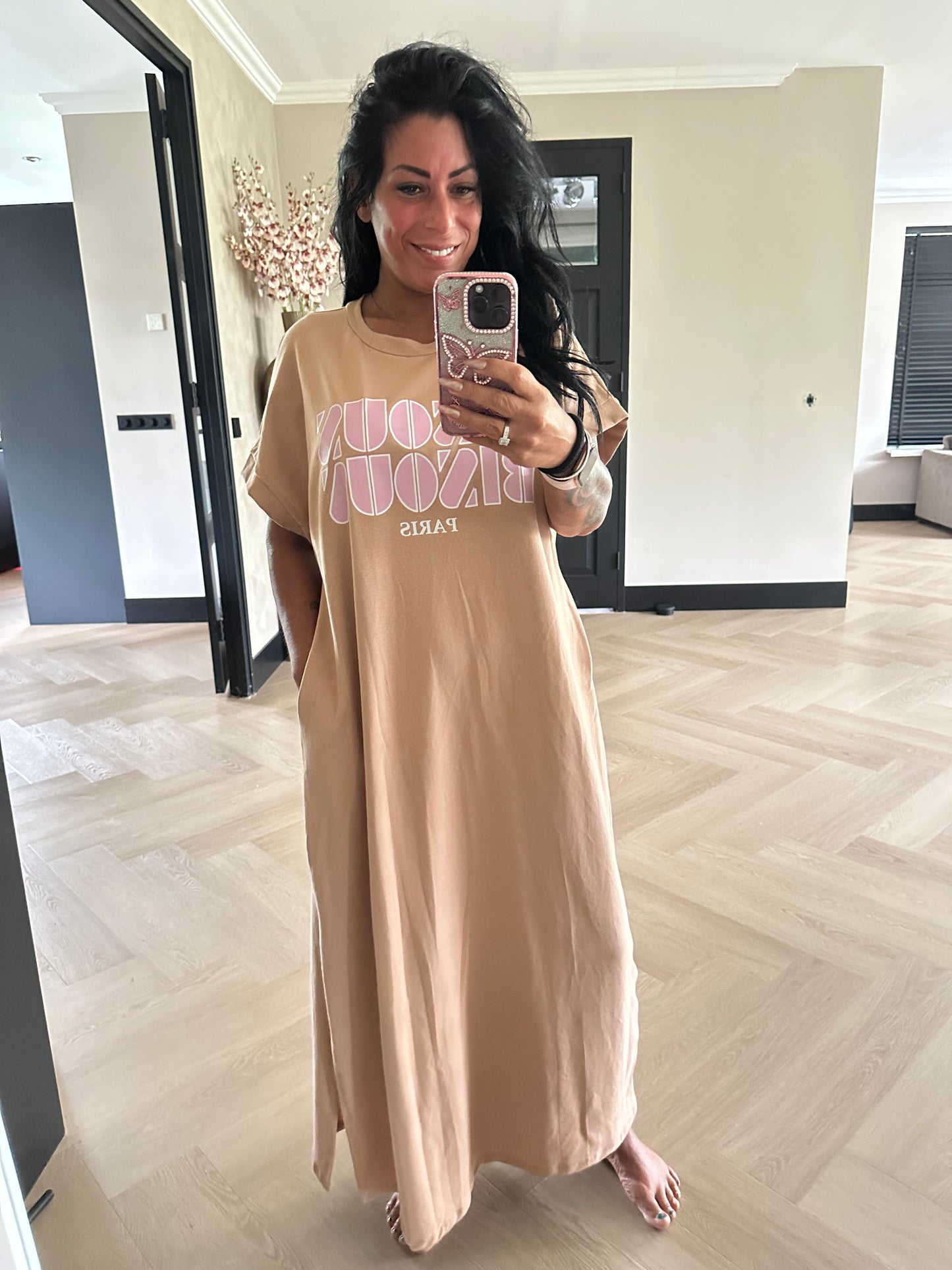 Bisous Bisous Comfy Dress Caramel