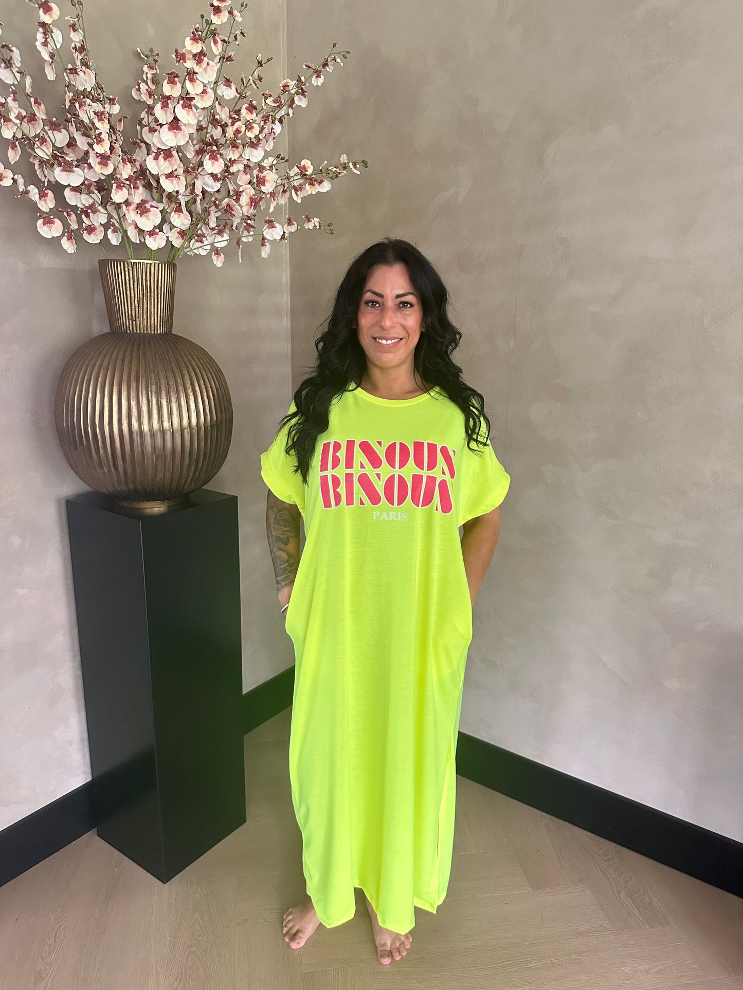 Bisous Bisous Comfy Dress Yellow