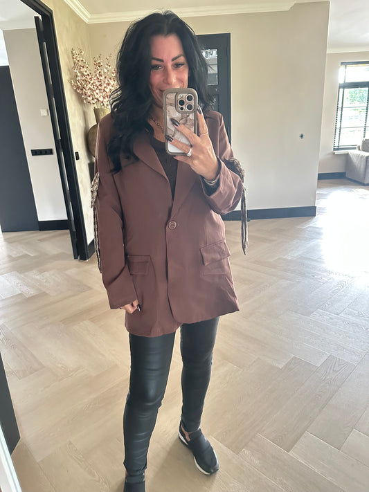Emma Blazer Met Strik Chocolate
