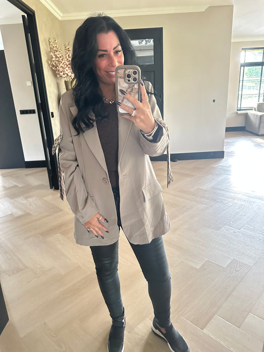 Emma Blazer Met Strik Taupe