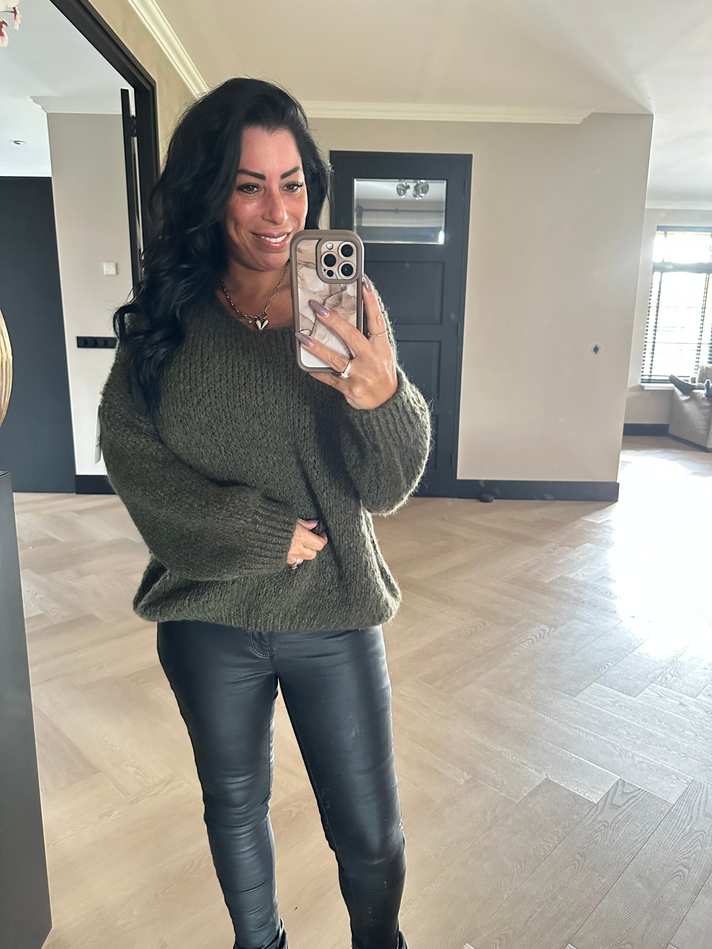 Jade Knit Sweater Army Green