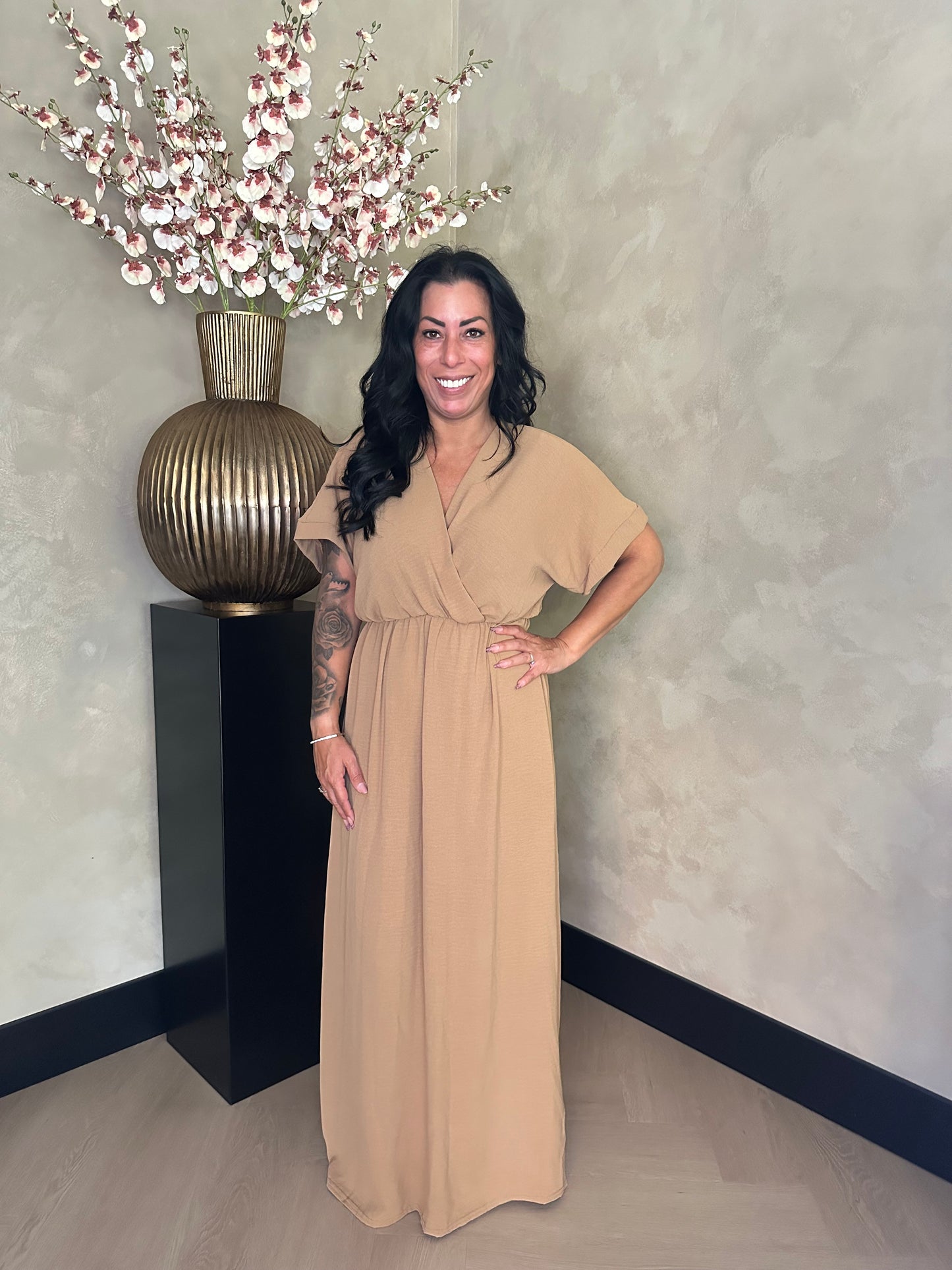 Jazz Wrap Dress Camel