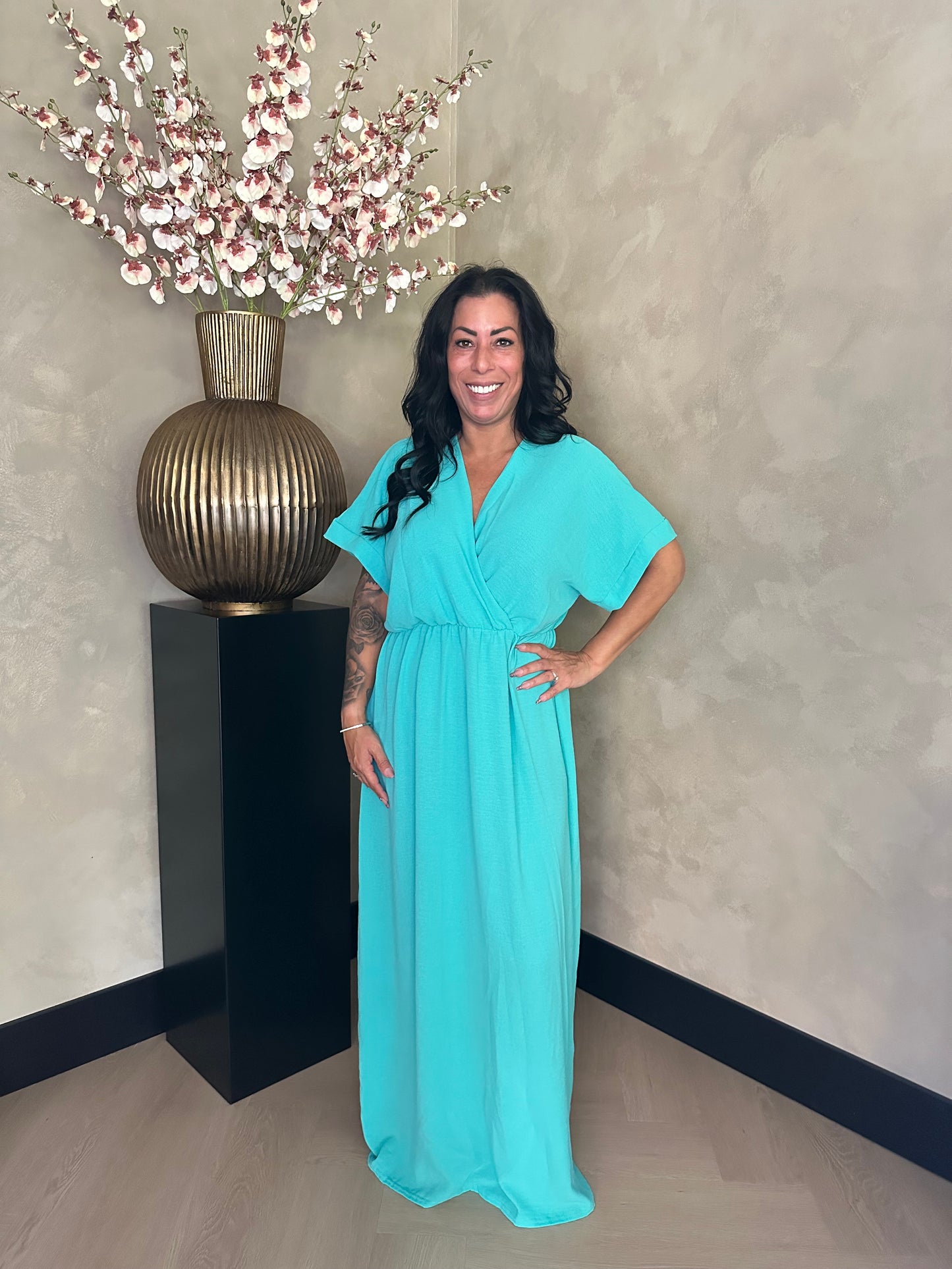 Jazz Wrap Dress Turquoise