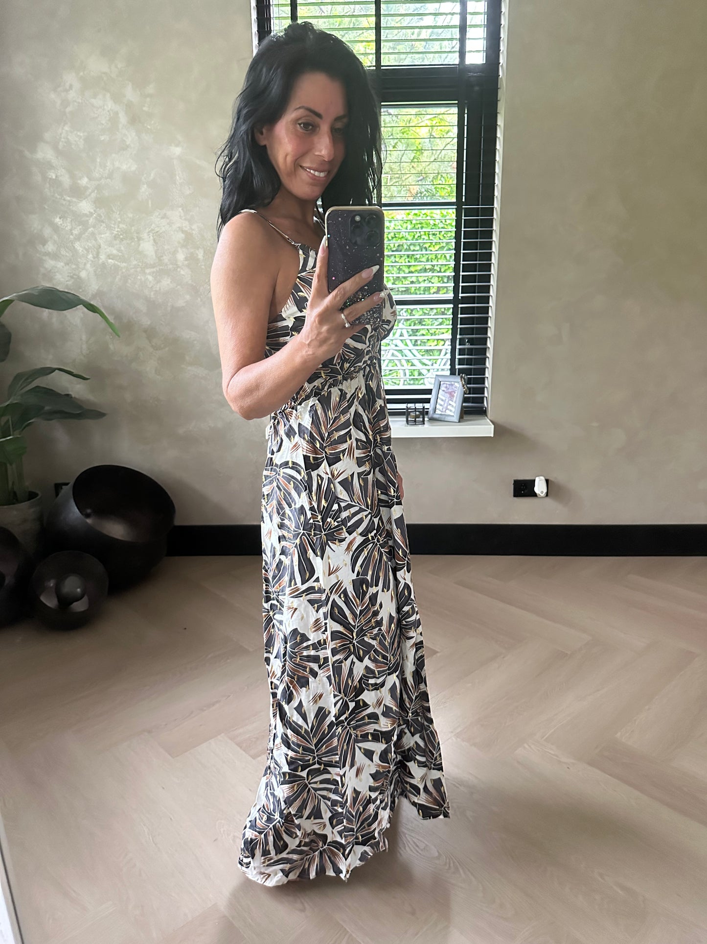June Summer Dress Black Gold