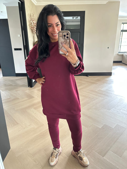Label Legging Set Bordeaux