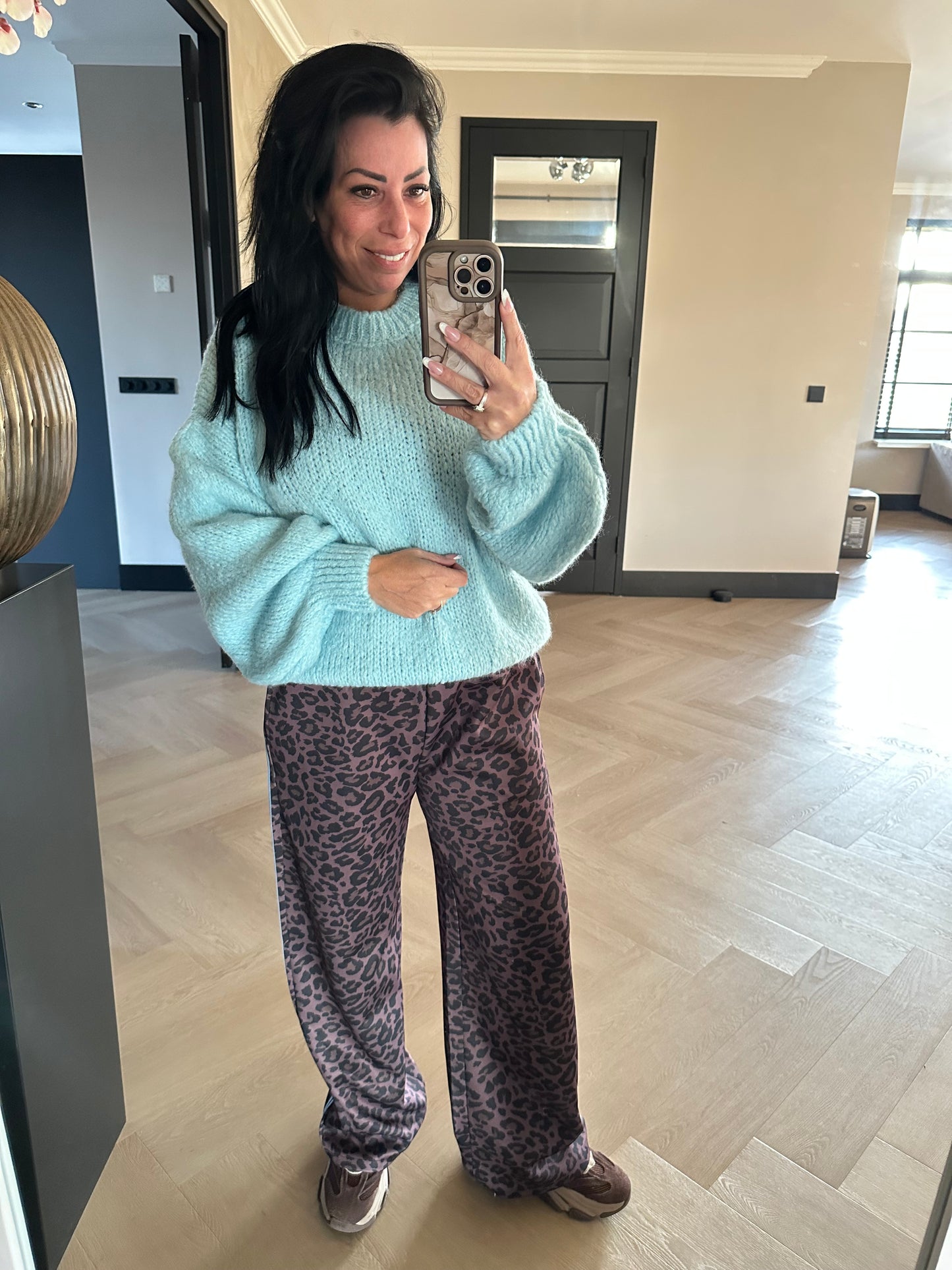 Leopard Stripe Jogger Blue Maat S/M