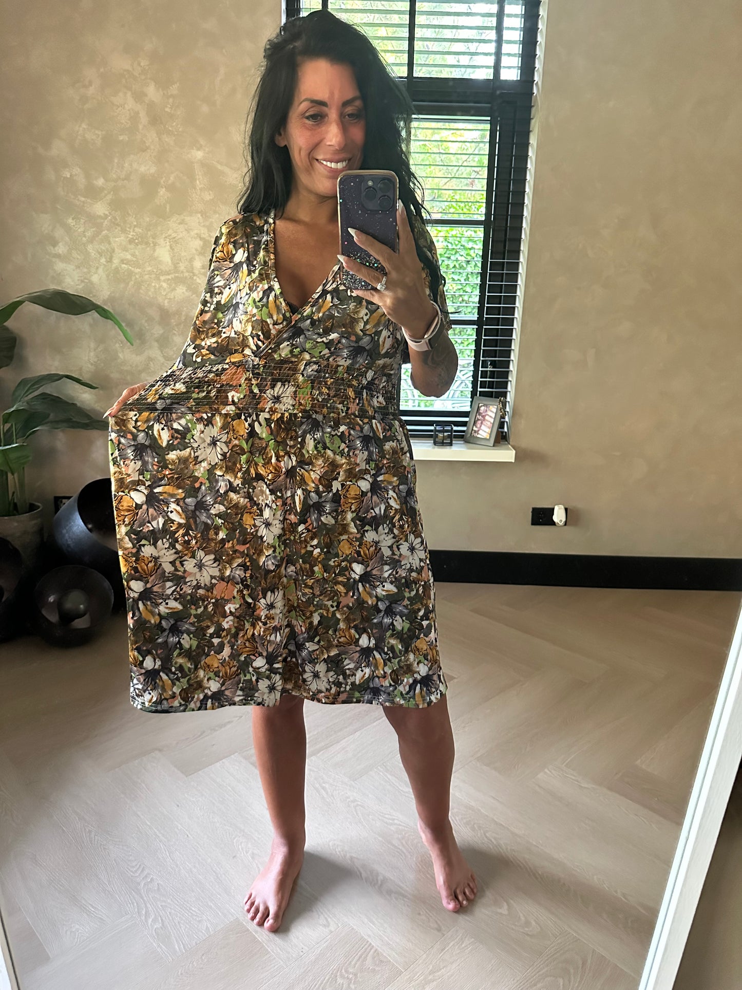 MAGIC Dress Short Flowers Black