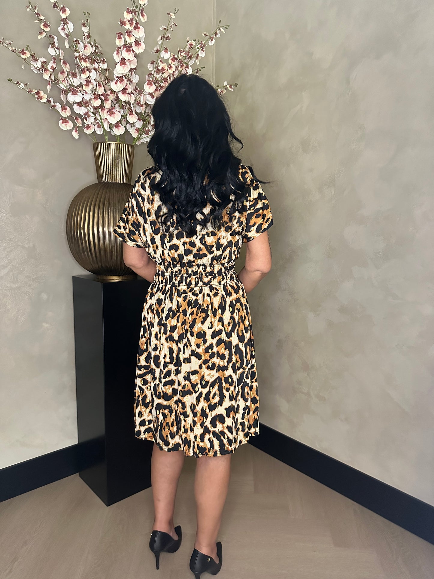Magic Dress Leopard Short Gold Camel