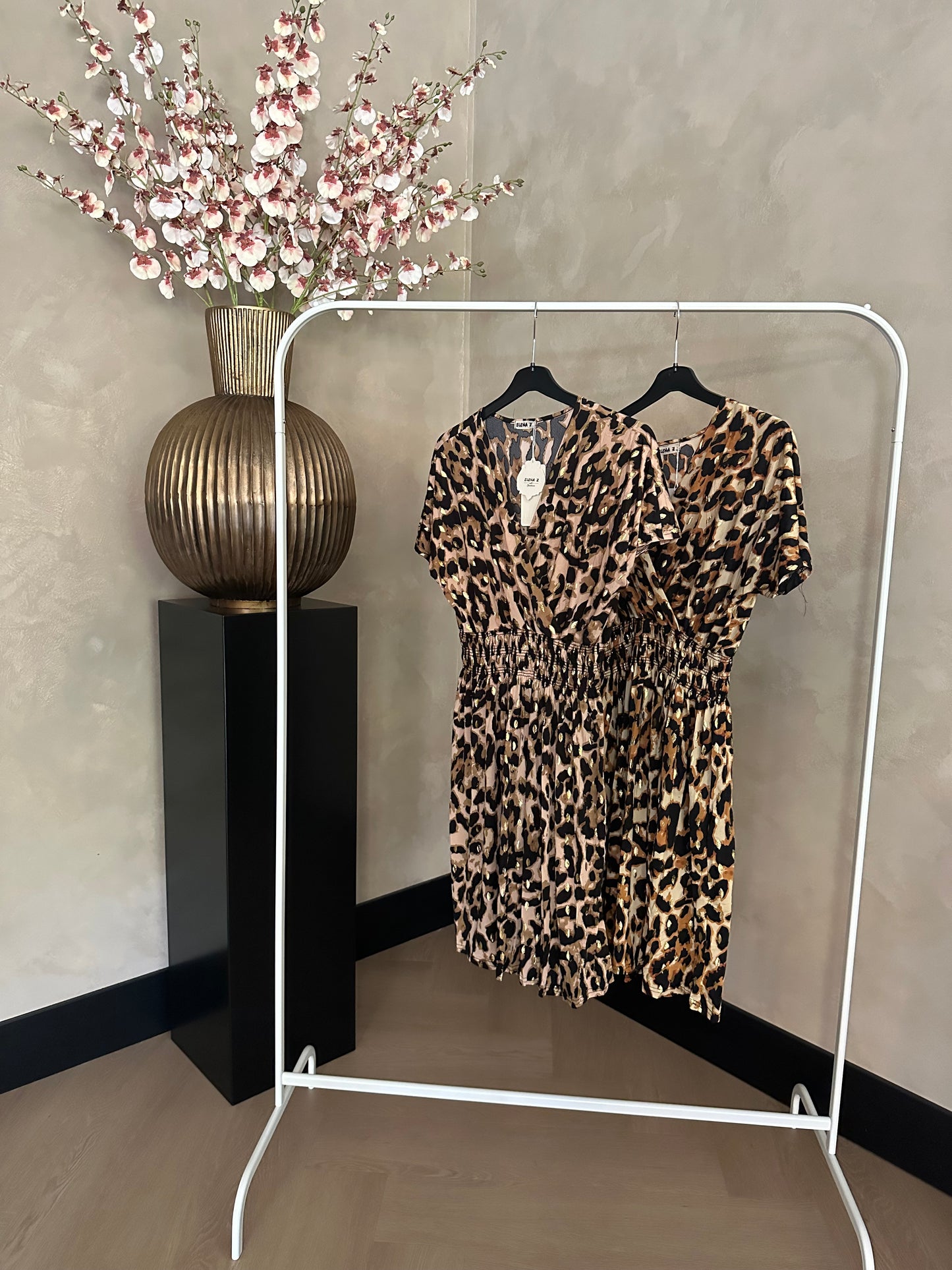 Magic Dress Leopard Short Gold Camel