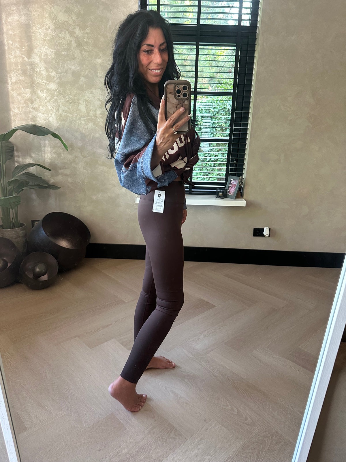 Norfy High Waist Legging Dark Brown