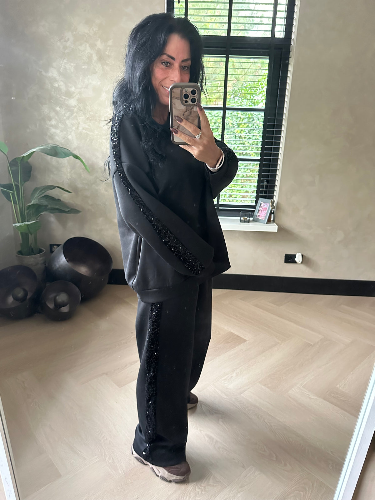 Pailletten Comfy Set Black