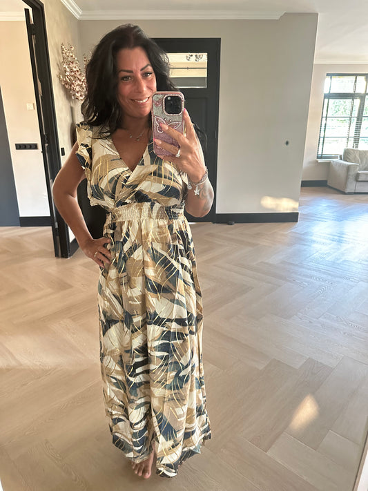 Elena Long Golden Dress Camel