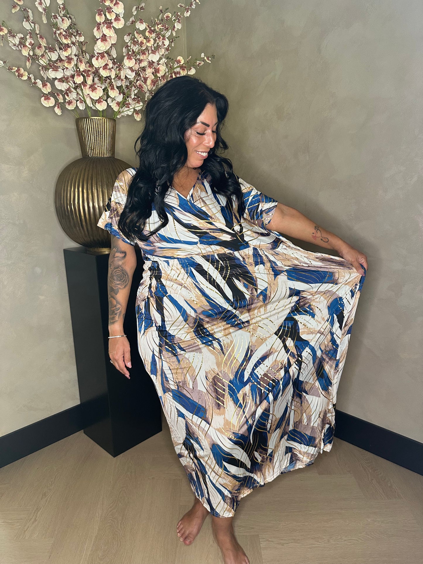 Golden Magic Waist Dress Dark Blue