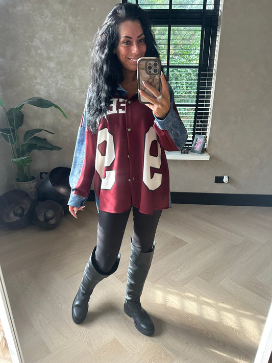 Baseball Blouse 'Freedom' Bordeaux