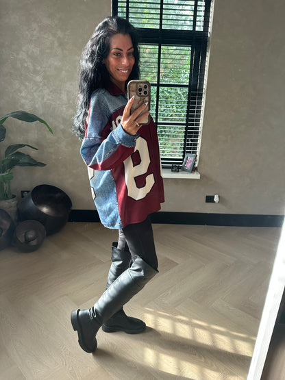 Baseball Blouse 'Freedom' Bordeaux