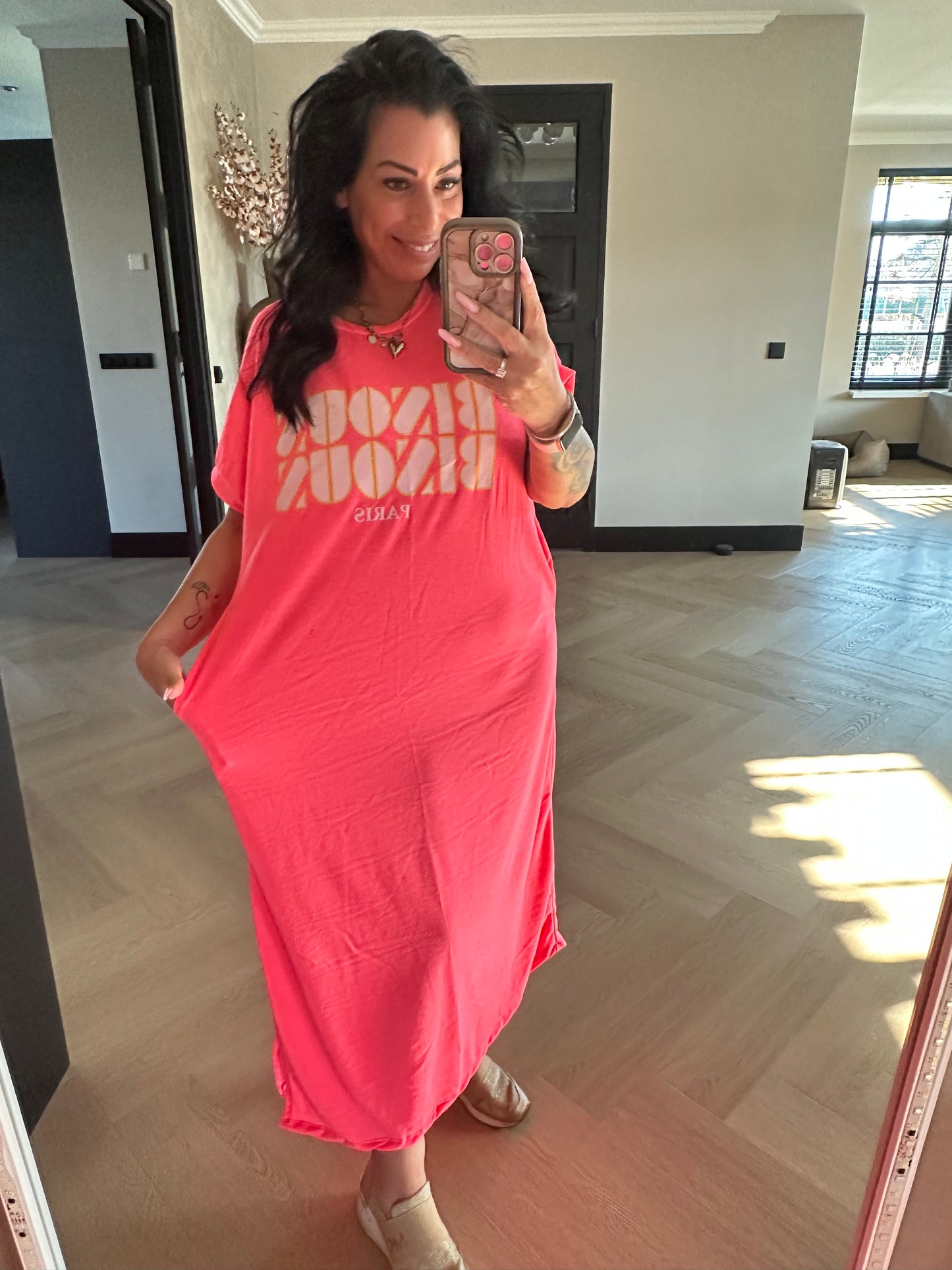 Bisous Bisous Comfy Dress Pink Flash