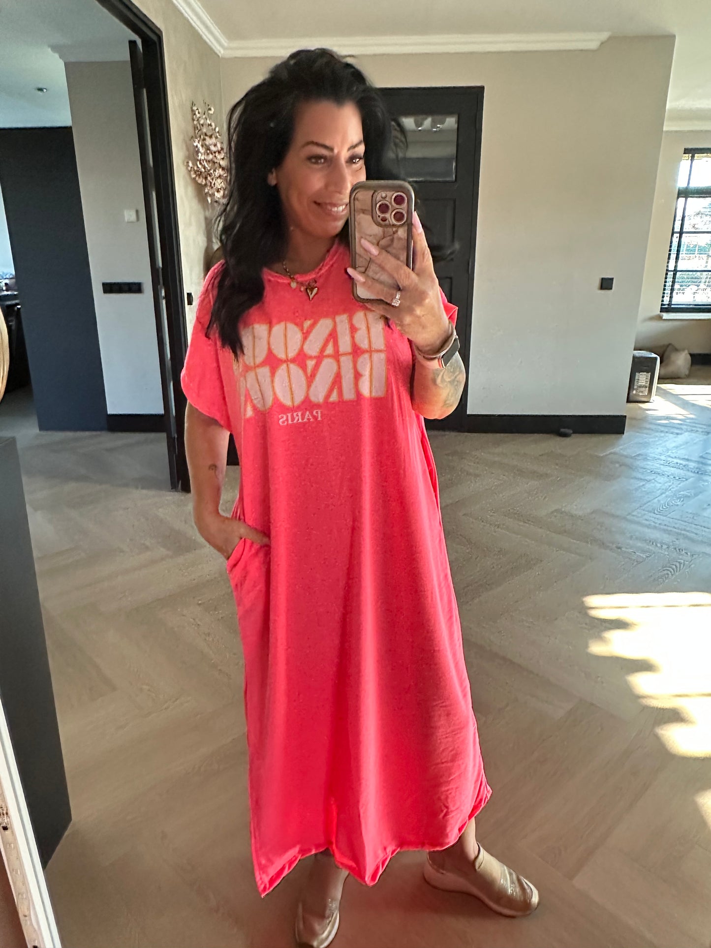 Bisous Bisous Comfy Dress Pink Flash