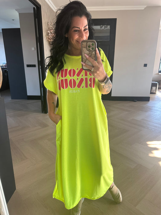 Bisous Bisous Comfy Dress Gelb