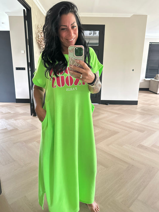 Bisous Bisous Comfy Dress Green
