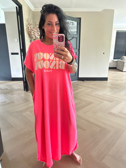 Bisous Bisous Comfy Dress Pink Flash