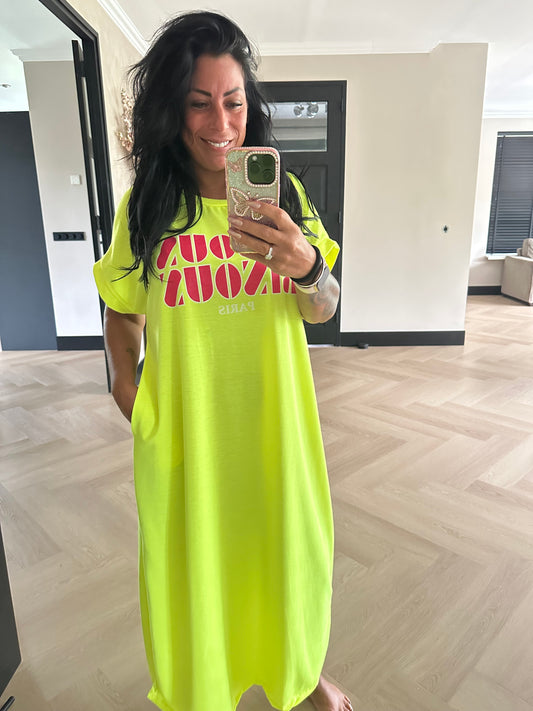 Bisous Bisous Comfy Dress Yellow