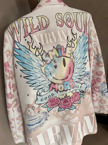 Blazer Met Smiley Print