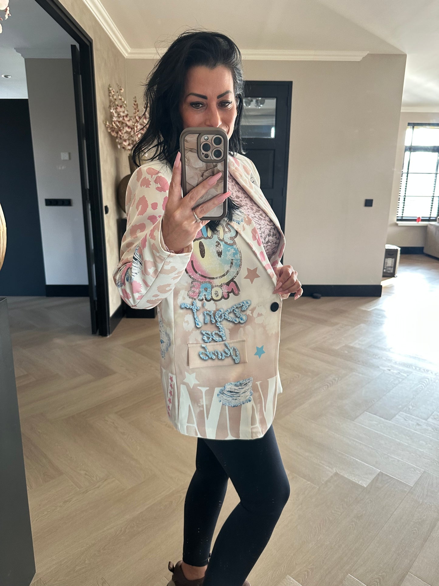 Blazer Met Smiley Print