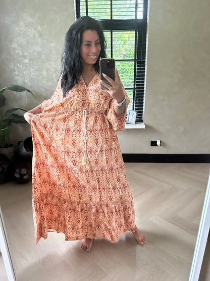 Boho Dress Orange Gold