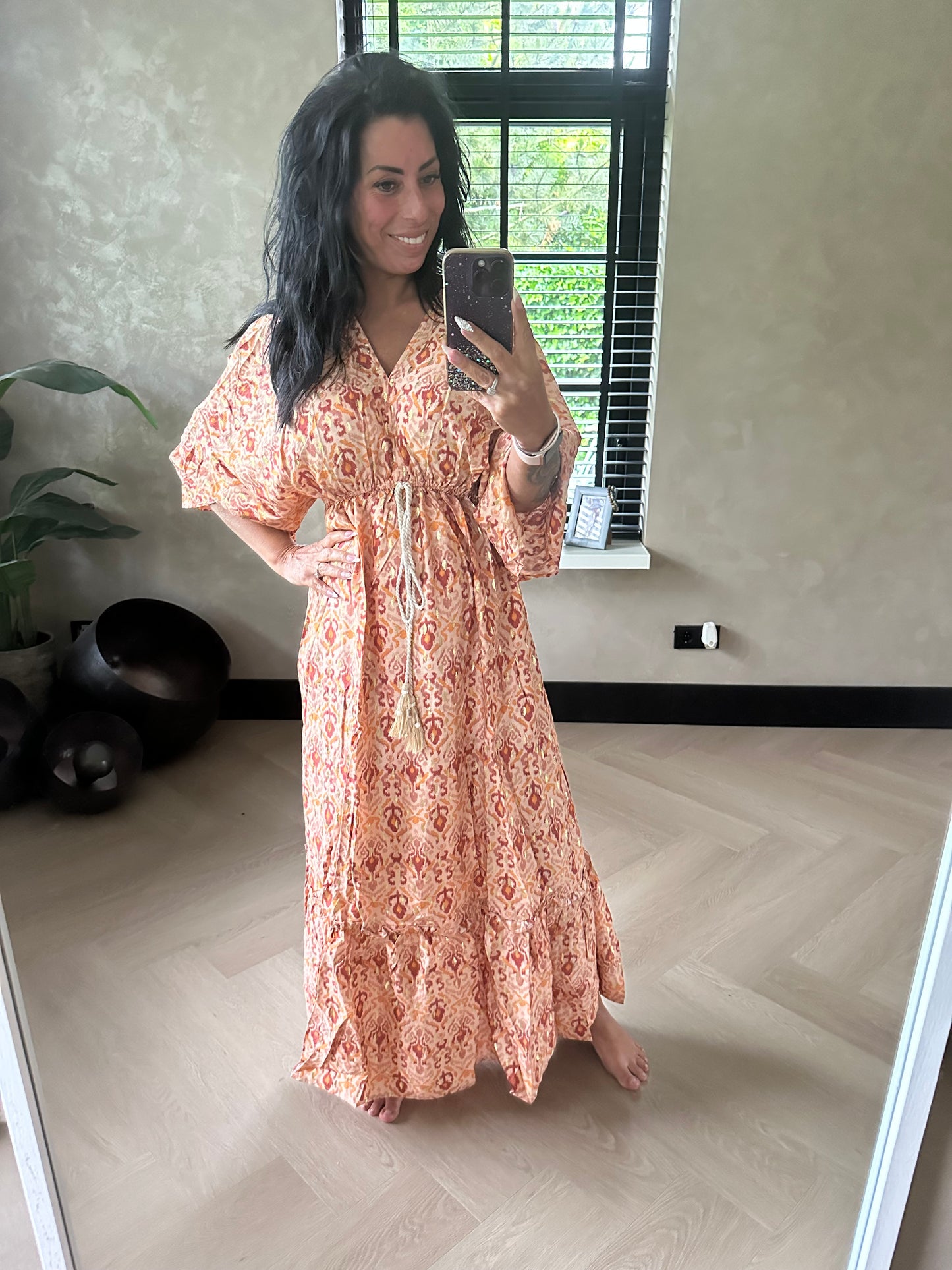 Boho Dress Orange Gold