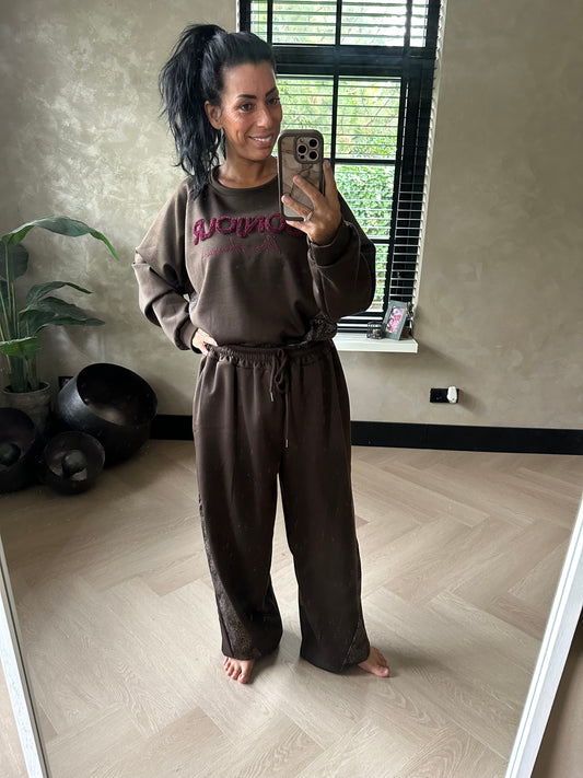 Bonjour Plussize Comfy Set Brown