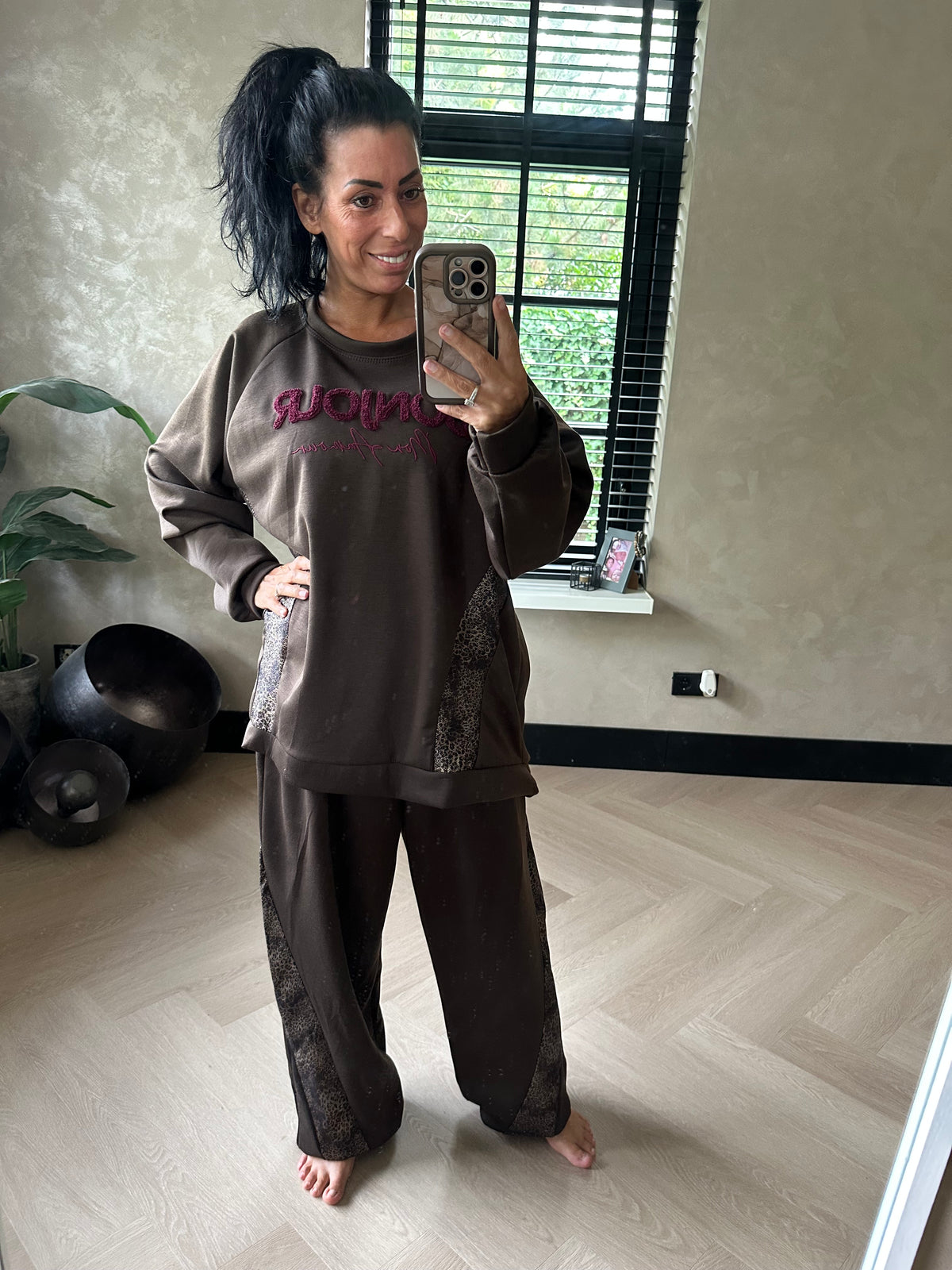 Bonjour Plussize Comfy Set Brown