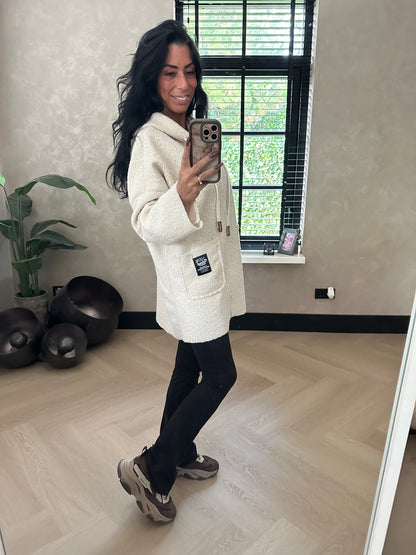 Oversized Bouclé Vest Beige