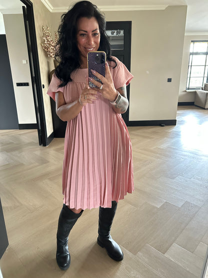 Chevy-Kleid mit Taschen Rosa