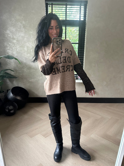 'Creme De La Creme' Sweater Camel Brown