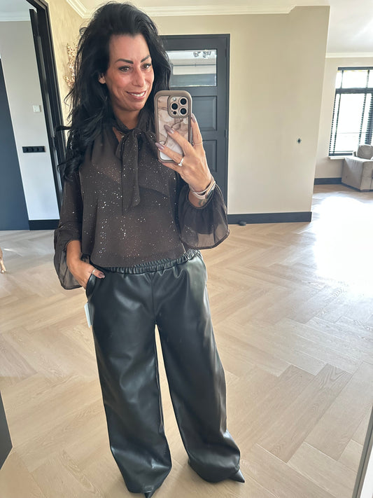 Ella Leather Look Wide Leg