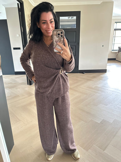 Faye Knit Set Brown