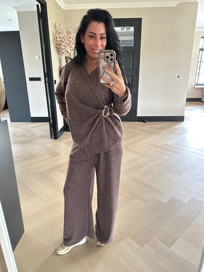 Faye Knit Set Brown