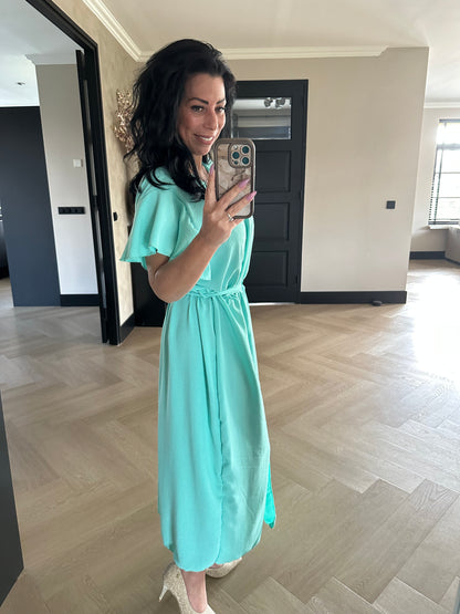 Flowy Wrap Dress Aqua Marine