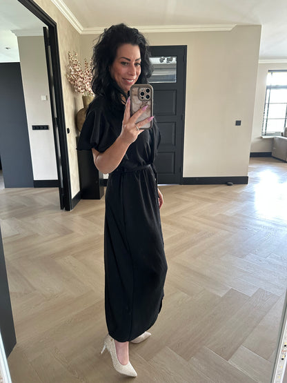 Flowy Wrap Dress Black
