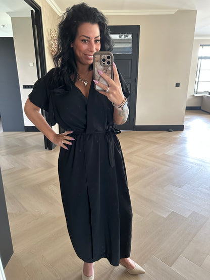 Flowy Wrap Dress Black