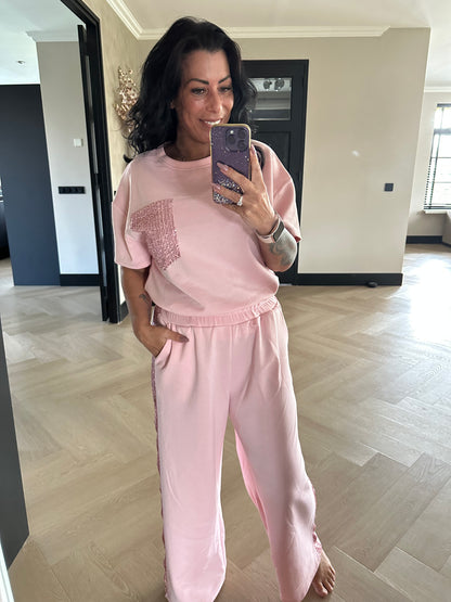 Gemütliches pinkes Glitzer-Set Pink