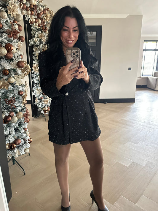 Hailey Playsuite Met Strass Black