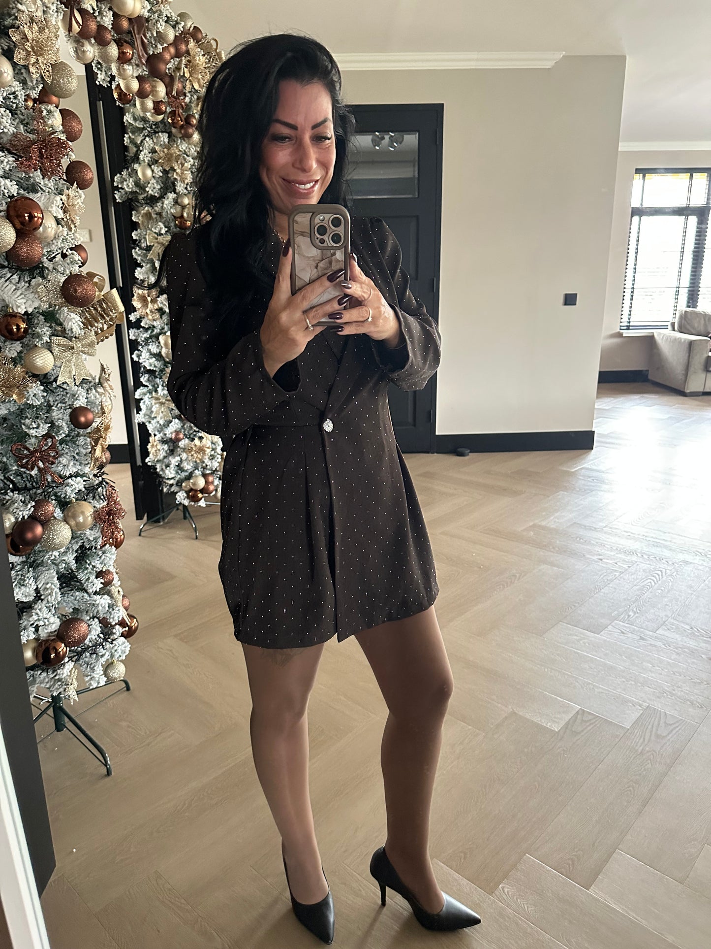 Hailey Playsuite Met Strass Brown