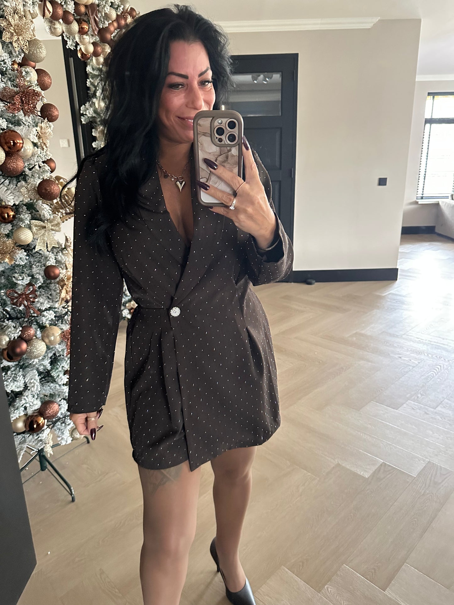 Hailey Playsuite Met Strass Brown