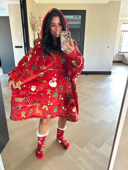 Kerst Hoodie Gingerbread Incl Sokken