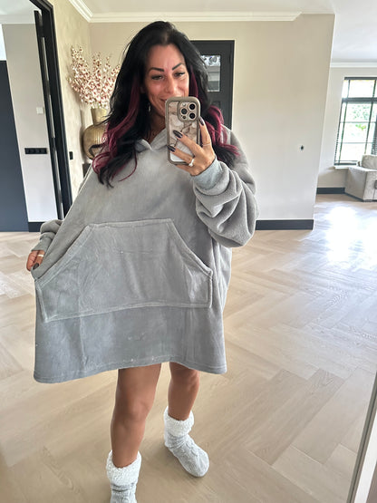Sherpa Fleece Hoodie Grey