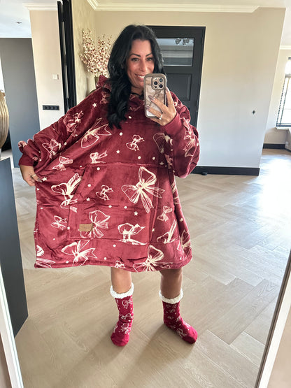 Kerst Hoodie Strik Incl Sokken